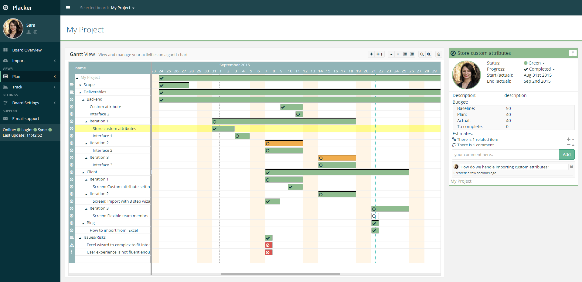 Use gantt charts to view display your trello board in time